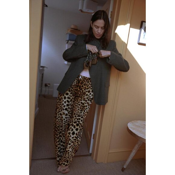 ZARA FLOCKED ANIMAL PRINT TROUSERS ZW COLLECTION LIMITED EDITION - Picture 2 of 5